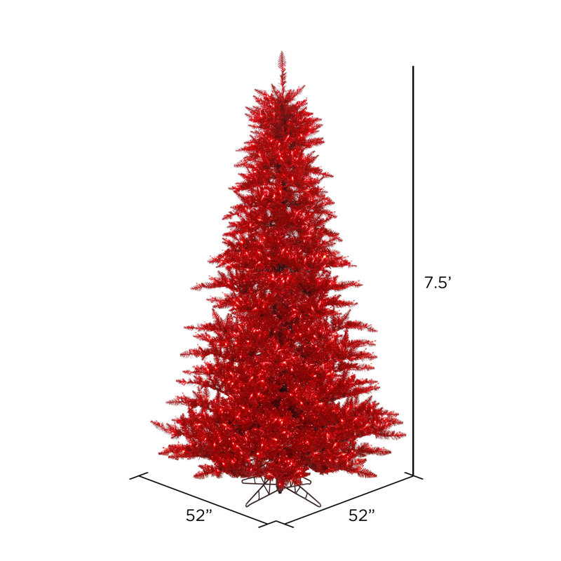 Lighted Artificial Fir Christmas Tree, 7.5' H x 52" W