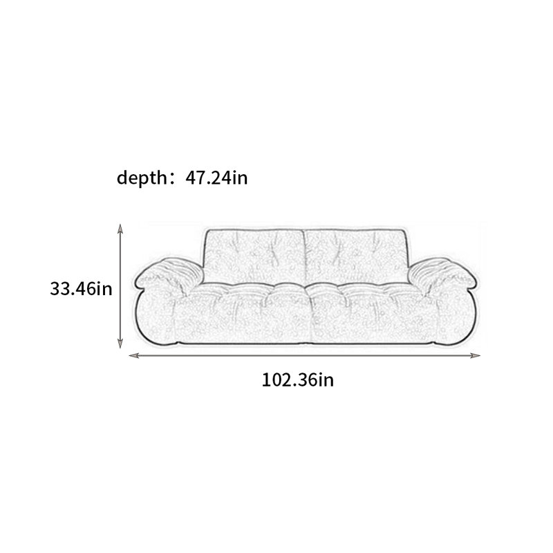 Canapé simple de style italien, 33.46" H x 102.36" W x 47.24" D