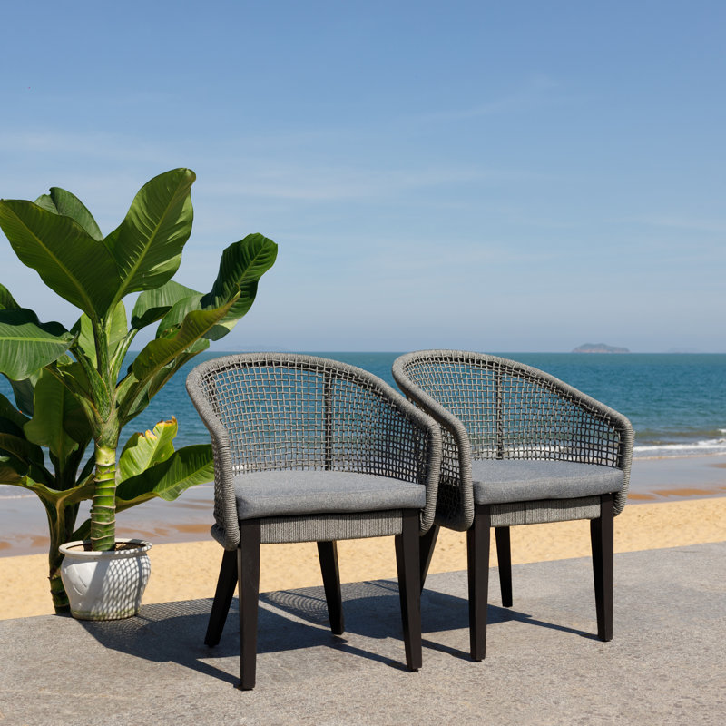 Saxon Outdoor Dining Armchair, Gray