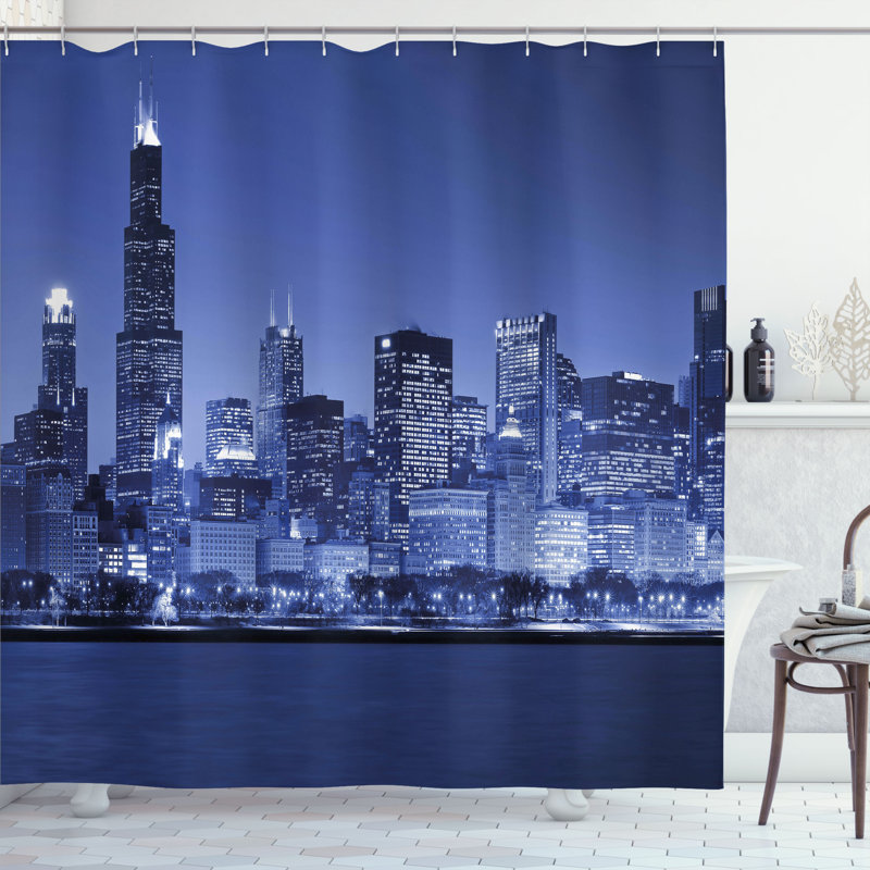 Shower Curtain with Hooks Included, 75"H x 69"W