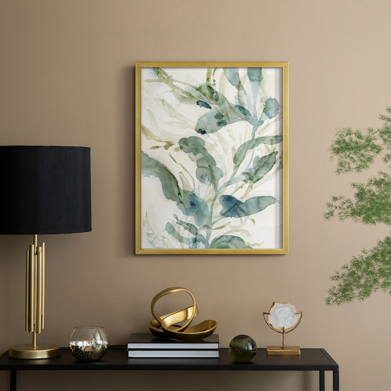 Underwater Botany III, reproduction encadrée - bois massif, H 30 po x l 24 po, Doré