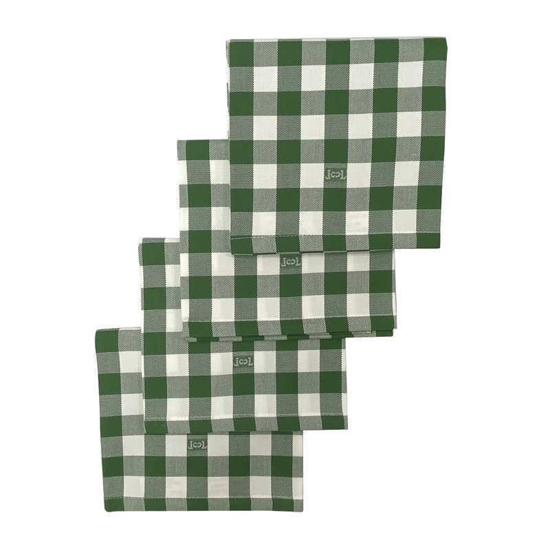 Ghisallo Cotton Buffalo Check Square Napkin, Oregano Green