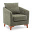 Upholstered Barrel Chair With Footstool-1484335241