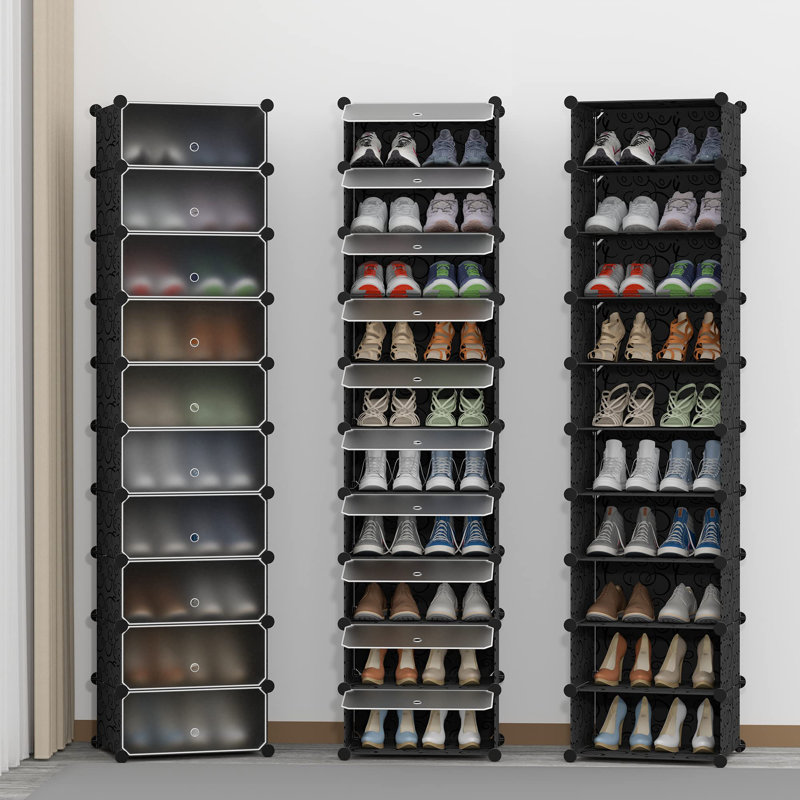 20 Pair Shoe Storage Cabinet, Black