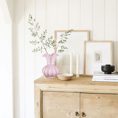 Vase en verre fait à la main, vase décoratif rétro