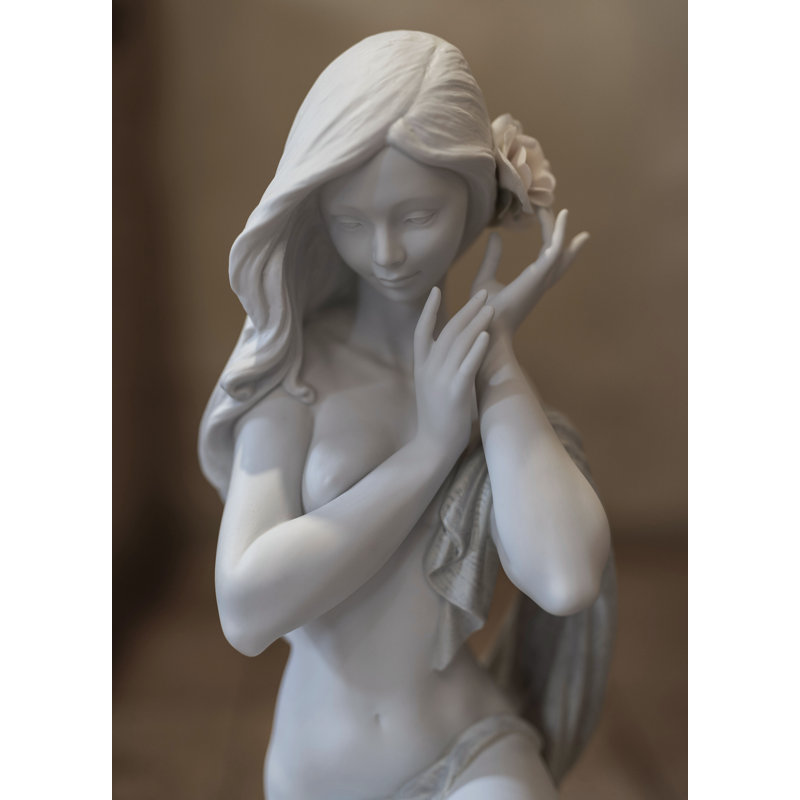 Subtle Moonlight Woman Figurine, Matte White