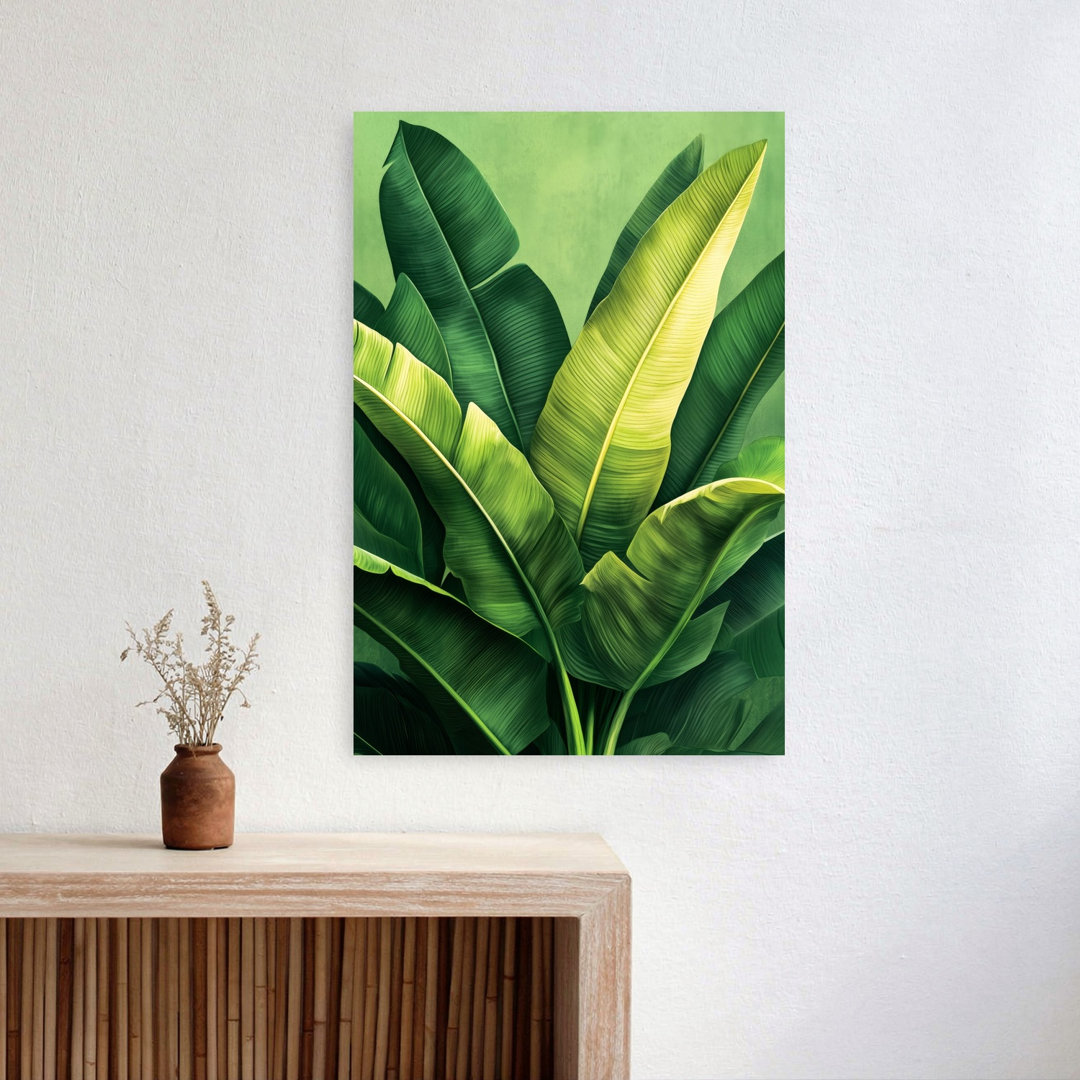 Vibrant Tropical Leaves Organic Vibrant Abstract Nature Plant Wall Art Print
