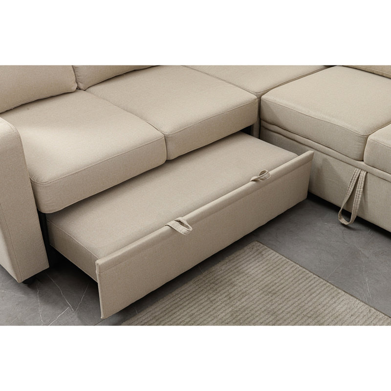 Canapé-lit modulaire, Polyester beige