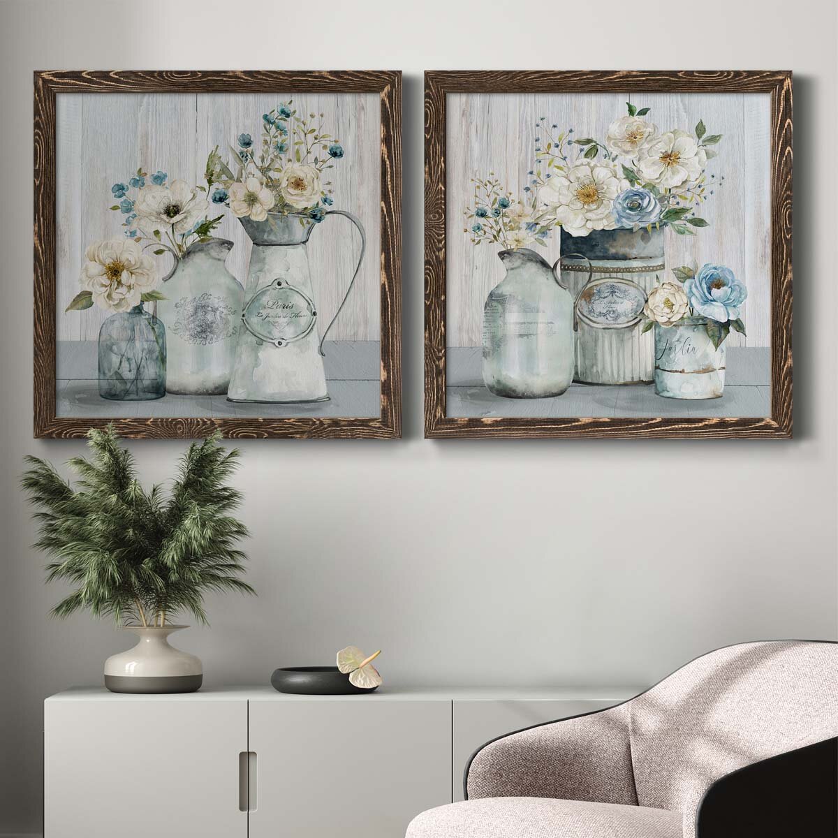 Ophelia & Co. French Garden Flowers I Framed On Canvas 2 Pieces ...