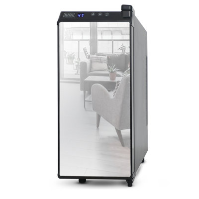 BD6 Series Black+Decker 12 Bottle Wine Cellar, Thermoelectric With LED Display And Mirror Door