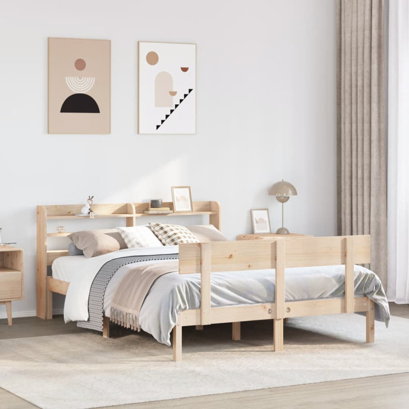 Clearfield Solid Wood Bed Frame, 135cm x 190cm, Brown