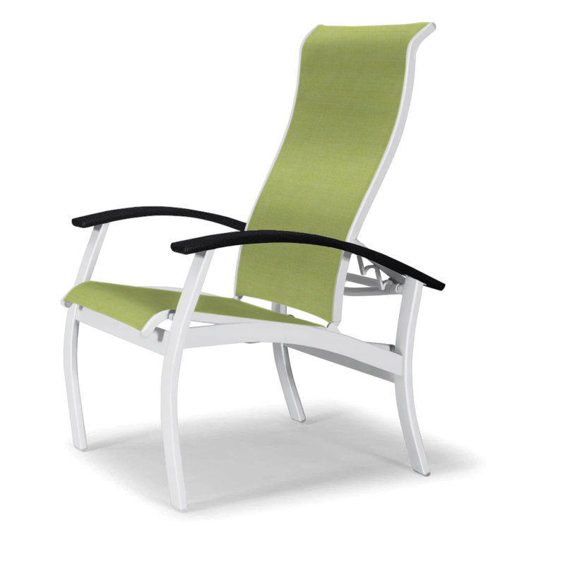 Chaise de patio Askar, Lime 38D Sunbrella®, Noir, Blanc brillant