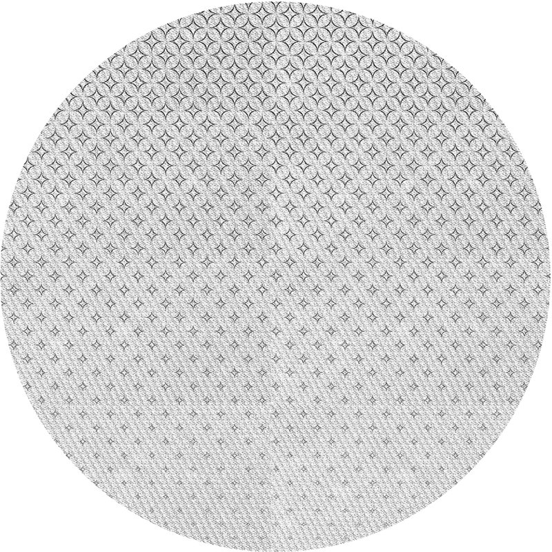 Tapis géométrique gris, Rond 5 pi