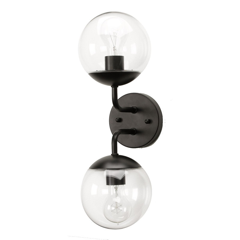 Applique murale en acier Yuming, Transparent, Noir