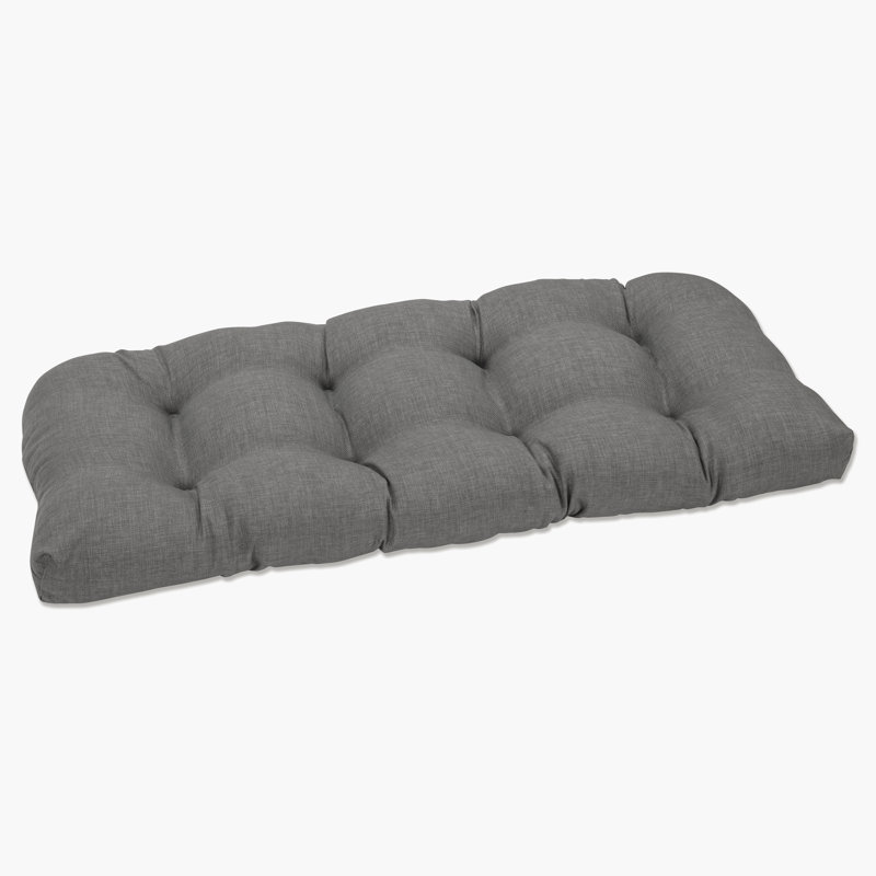 Renel Outdoor 5'' Loveseat Seat Cushion, Gray Textured Solid