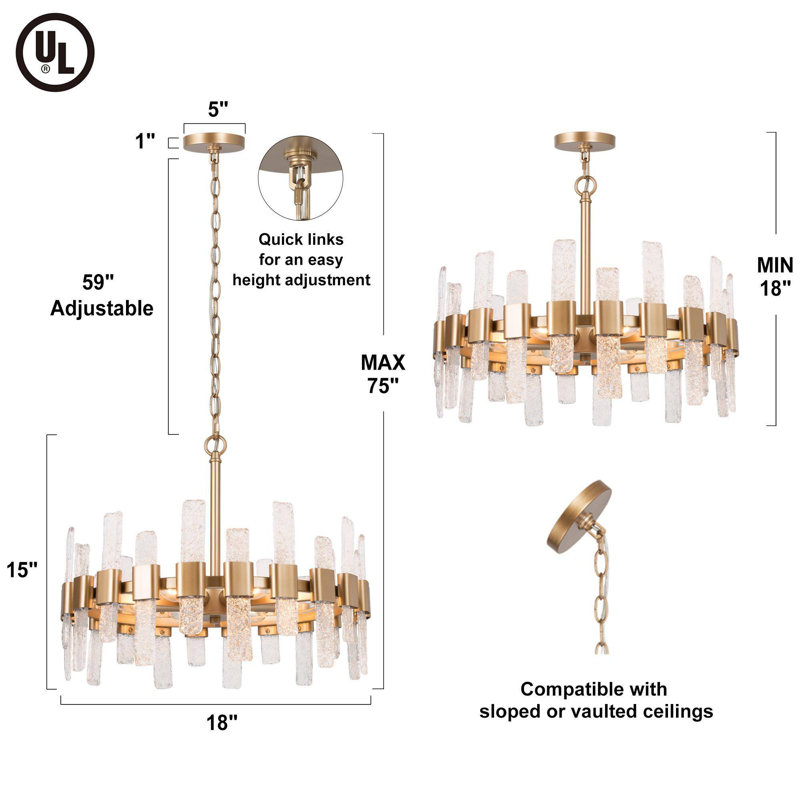 Luminaire suspendu tambour moderne 6 lumières