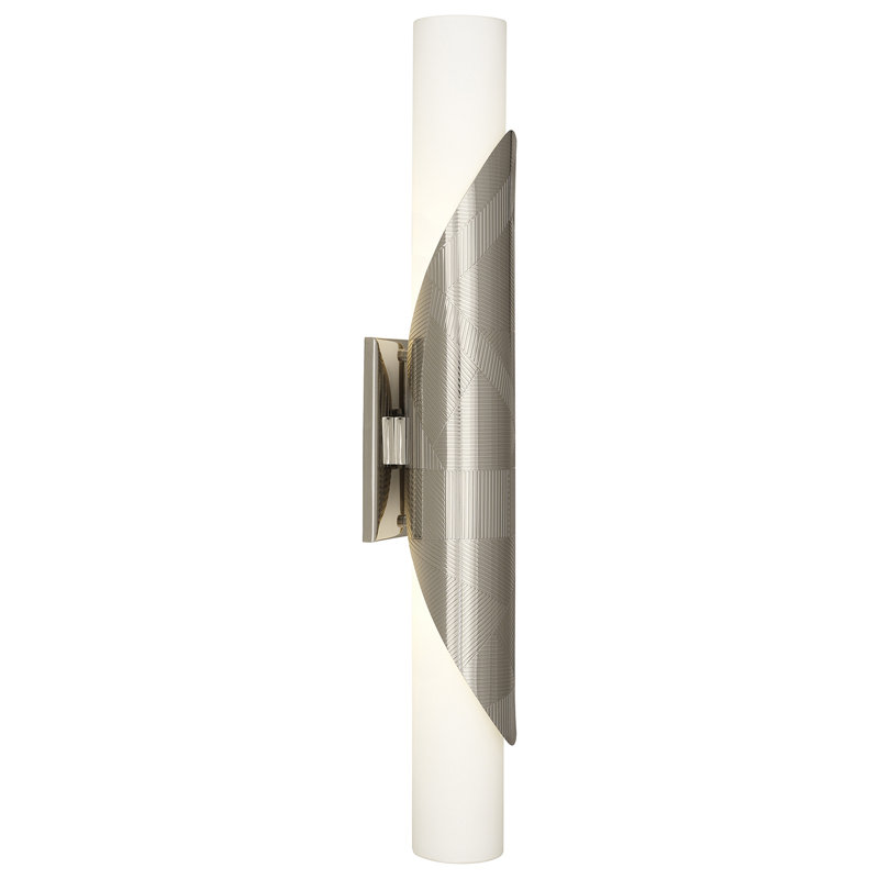Applique murale encastrée 2 lumières Brut, Nickel poli