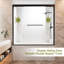 60 " X 58 " Aluminum Frame 1/4" Tempered Glass Double Sliding Bathtub Door Stainless Steel Handles, Matte Black