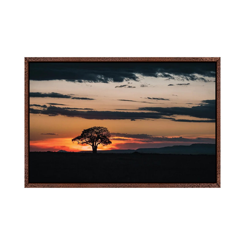 Mara Landscape At Sunset by Jane Rix - Gallery-Wrapped Canvas Giclée on Canvas, Classic Wood Floater Framed