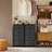  2/4-Drawer Dresser with Metal Frame & Wood Top, Fabric Storage Organizer, Black/Gray/Brown/White-1964554261