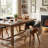 Upholstered Dining Chairs with Wooden Legs-485555604