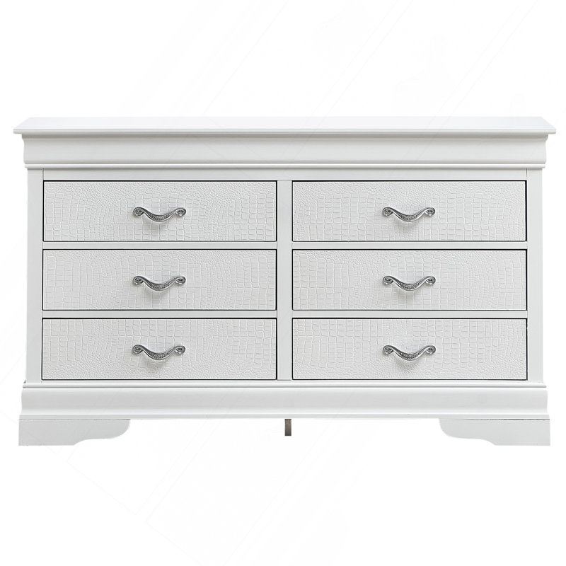 Commode Lorana G6590-D, champagne argenté, White