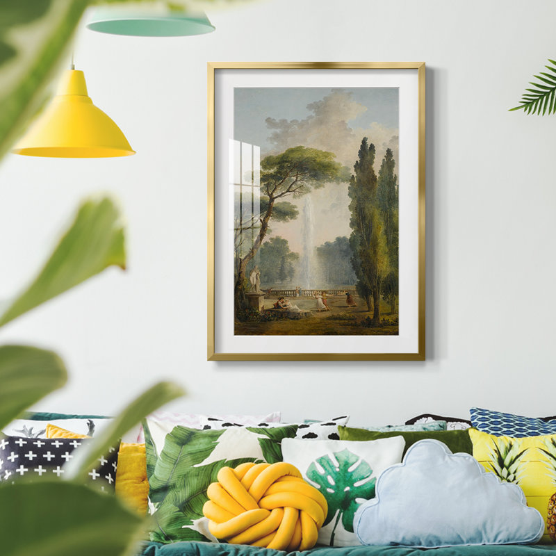 Motif floral rétro - imprimé encadré