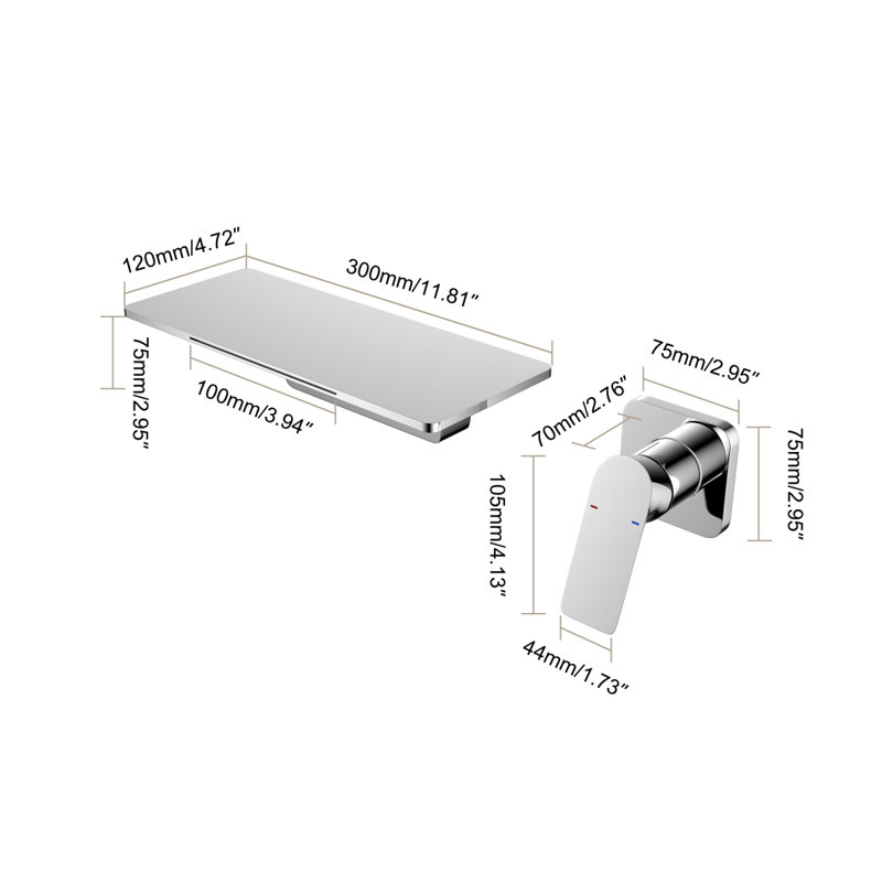 Waterfall Bathroom Sink Faucet, Brushed Nickel
