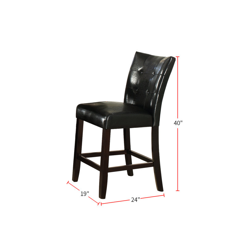 2 pièces de chaises de salle à manger en cuir noir avec dossier et structure en bois massif pour une expérience agréable