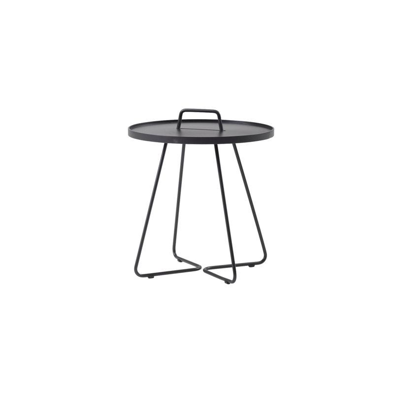 On-the-Move Outdoor Round Side Table, 14.6", Black