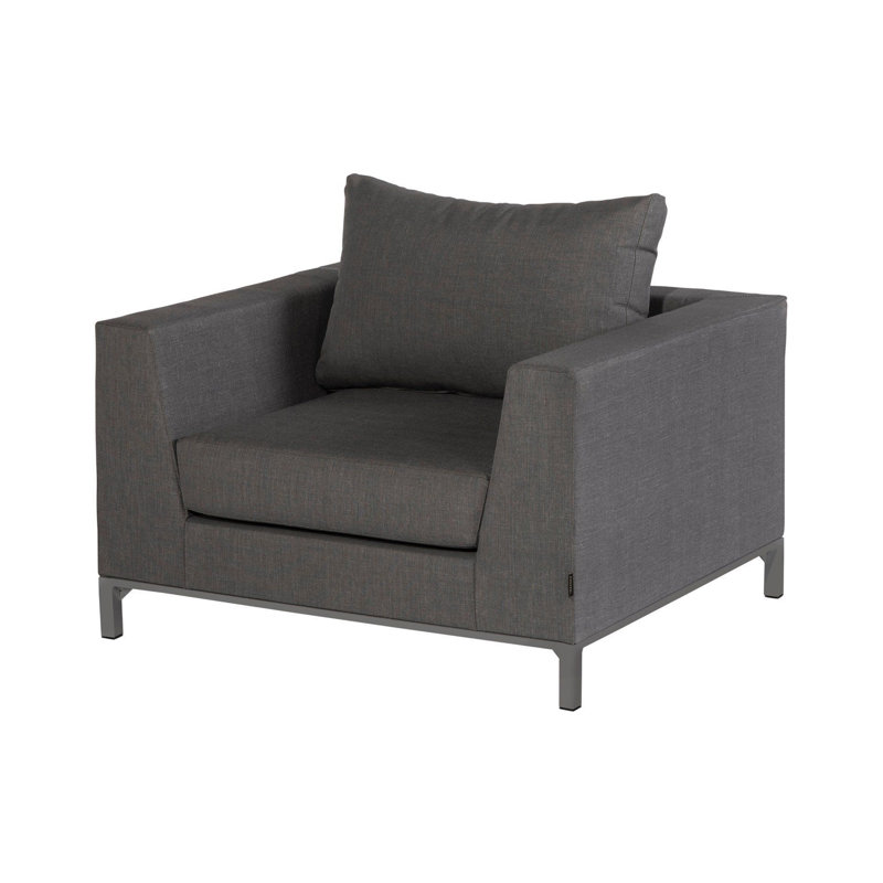 Sicilie Metal Outdoor Lounge Chair, Stone Grey