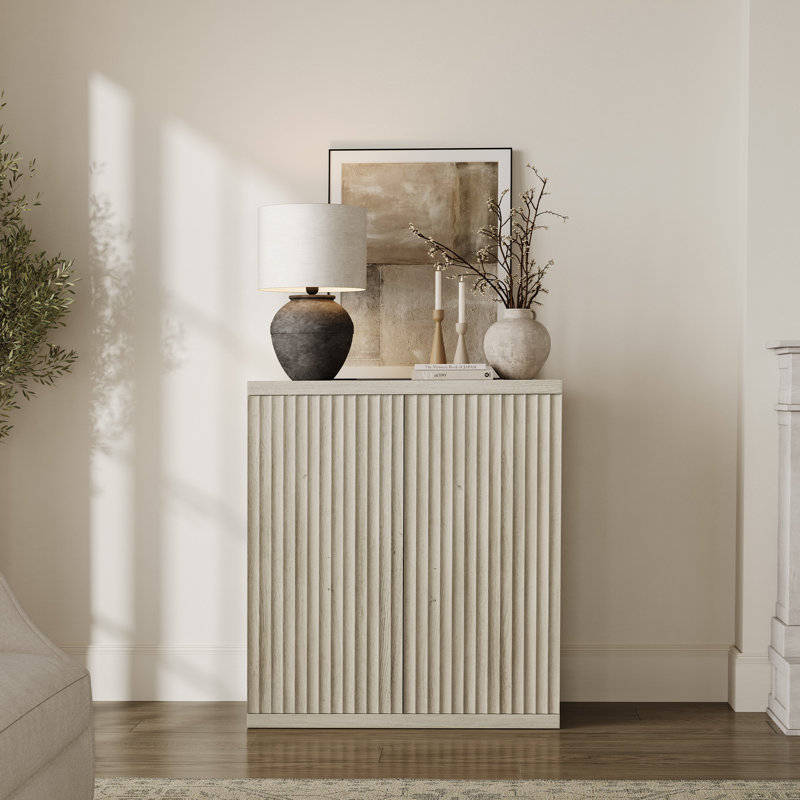 Armoire d'appoint avec tablettes réglables Cesiro, Gris / gris / chêne blanc, 1