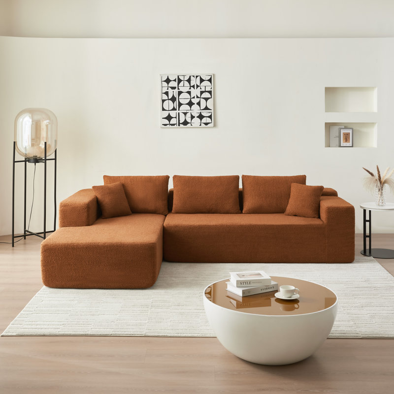 Canapé modulaire 2 pièces Cotman, Mélange de polyester orange