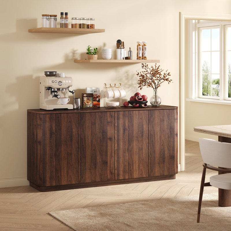 63" Wide 4-door Sideboard, Walnut