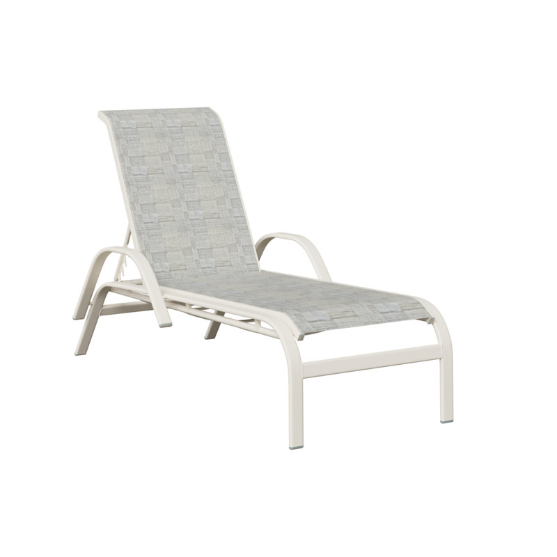Chaise longue en aluminium mat Berlin, Argent argent, Blanc mat