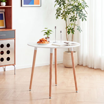 Alfret Round Solid Wood Base Dining Table