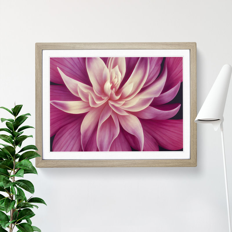 XH1022-7650X Seductive Carnation Flower - Single Picture Frame Painting, 46cm H x 64cm W x 2cm D, Oak 