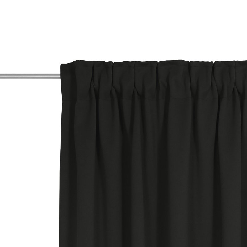 Newbury Room Darkening Single Curtain Panel, 130cm Width x 355cm Drop, Black