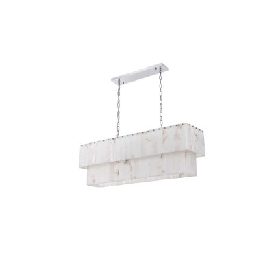 Isabellamarie 42 inch Alabaster Chandelier in Chrome