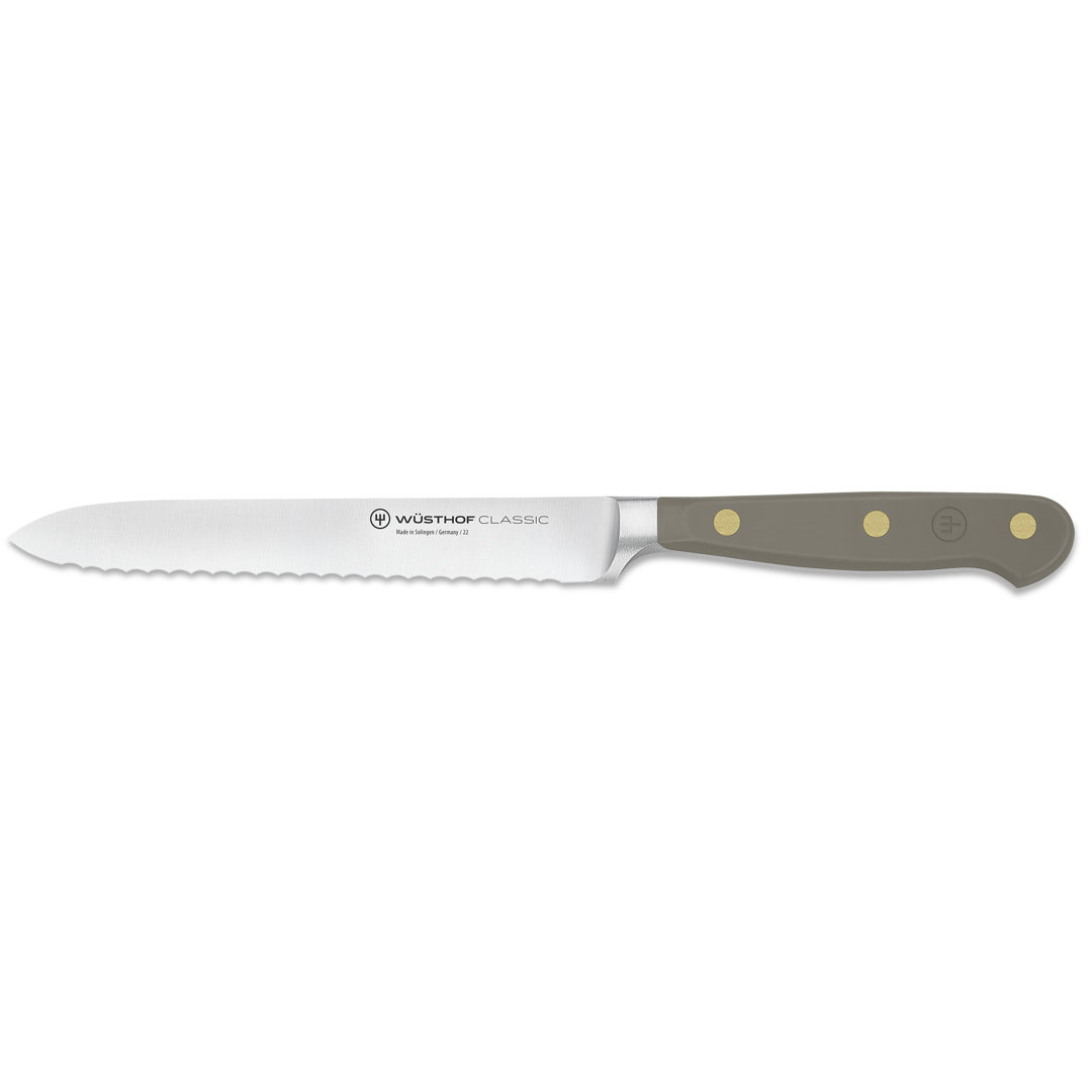 WÜSTHOF German Classic Color Velvet Oyster 5" Serrated Utility Knife WÜSTHOF