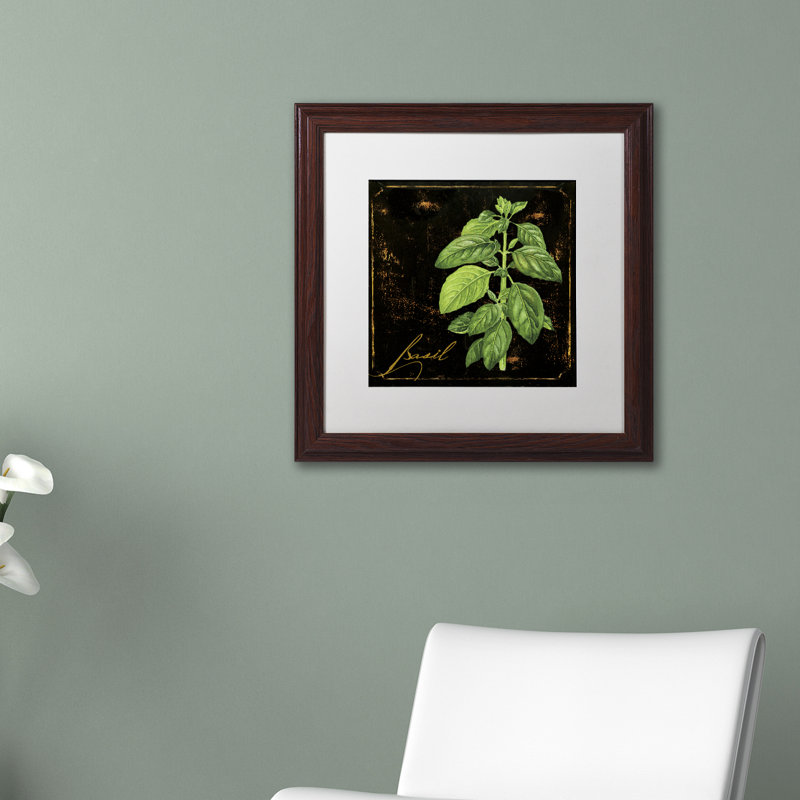 Jadaya Black Gold Herbs IV - cadre photo, impression sur toile, H 11 po x l 14 po x P 0,5 po, Encadrement argenté, Blanc