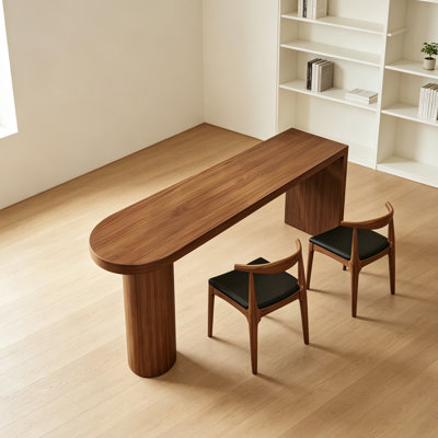 Multi-functional Bown Pine Solid Wood Desk Sets