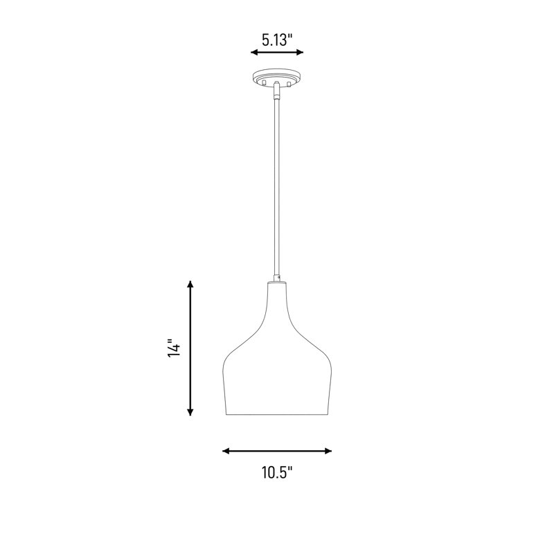 Kendrick 1-Light Single Bell Pendant in Natural Brass, Natural Brass