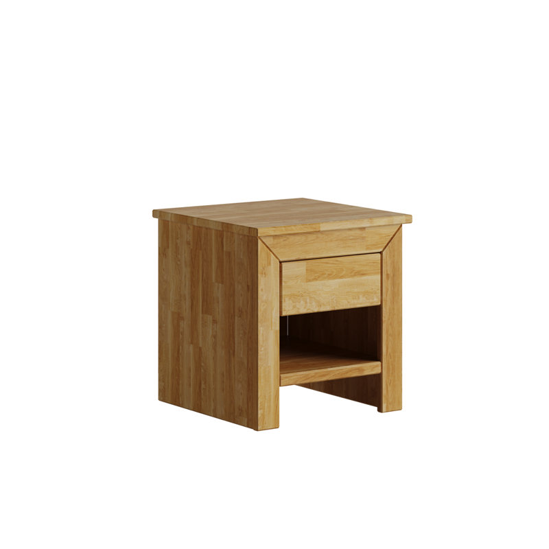 Krout 45cm W Solid Wood Bedside Table, Oil