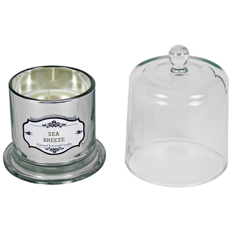 Sea Breeze Scented Jar Candle with Glass Holder, 14.5" H x 10.5" W x 10.5" D