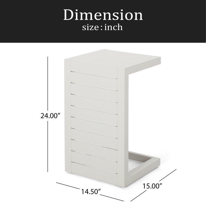 Table en forme de C, Blanc