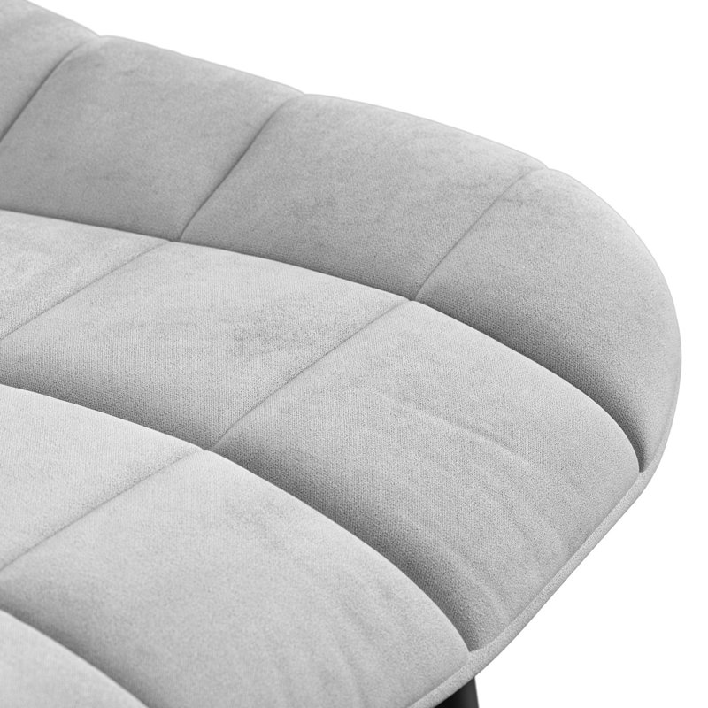 Bierman 45cm H Upholstered Upholstered Back Side Chair, Set Of 4, Grey Velvet