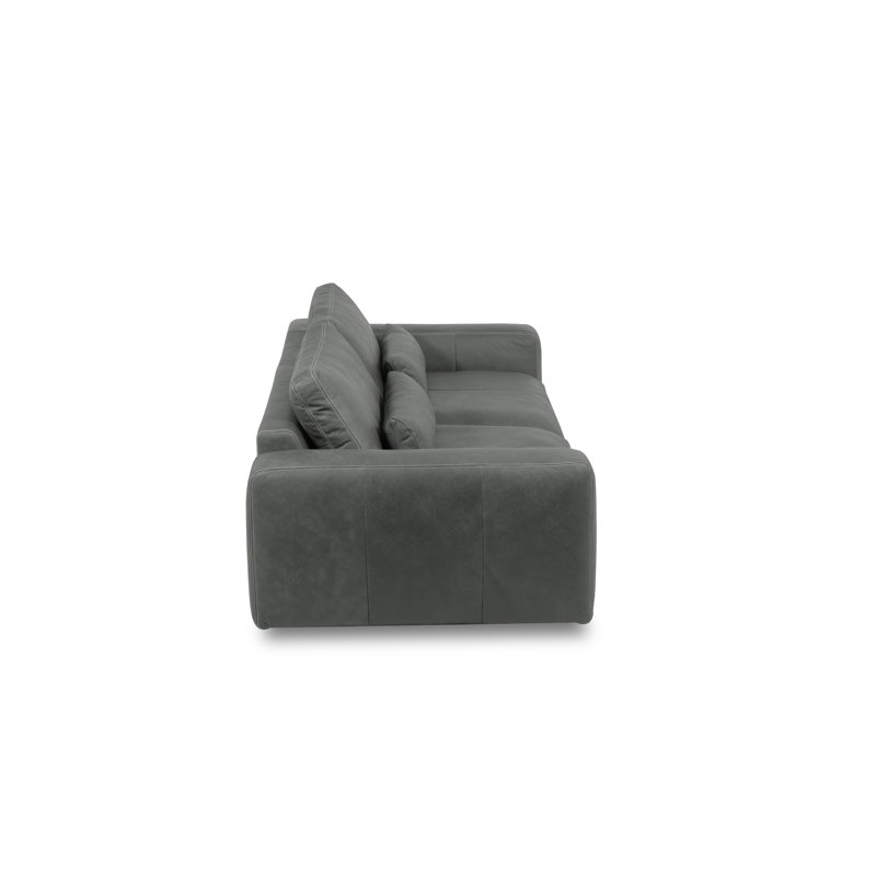 Parven 4 Seater Genuine Leather Sofa, Grey