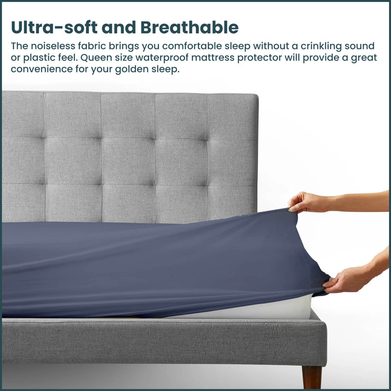 Premium Quality Waterproof Mattress Protector with Zipper, Comfortable, Machine Washable
