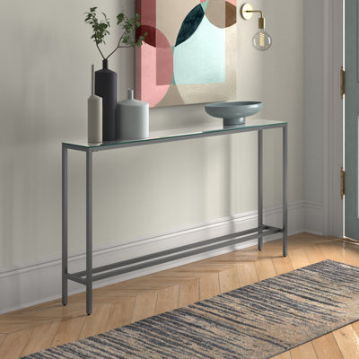 Lathem Glass Top Console Table